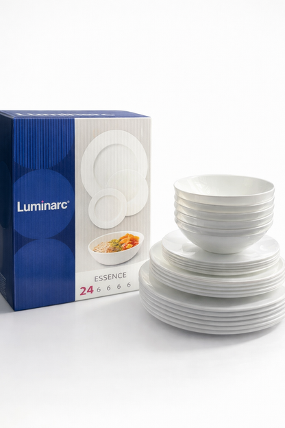 طقم ٢٤ قطعه اركوبال ابيض ماركه لومينارك اماراتى