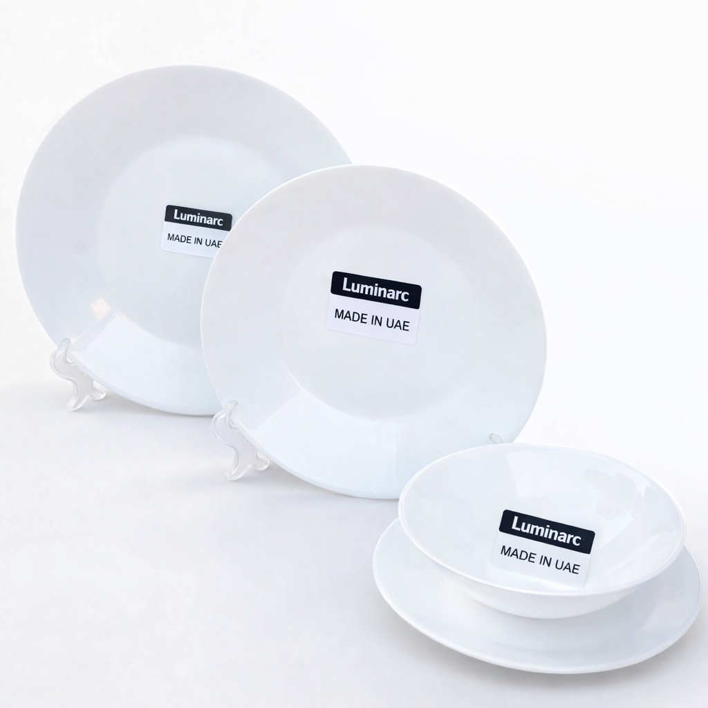 طقم ٢٤ قطعه اركوبال ابيض ماركه لومينارك اماراتى