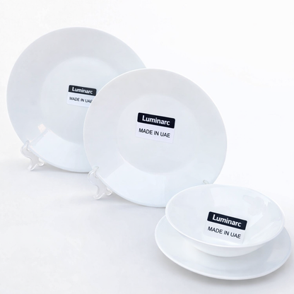 طقم ٢٤ قطعه اركوبال ابيض ماركه لومينارك اماراتى