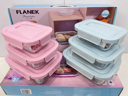 طقم طواجن بيركس مستطيل 3 قطع بيدخل مايكرويف + غسالة اطباق + فرن