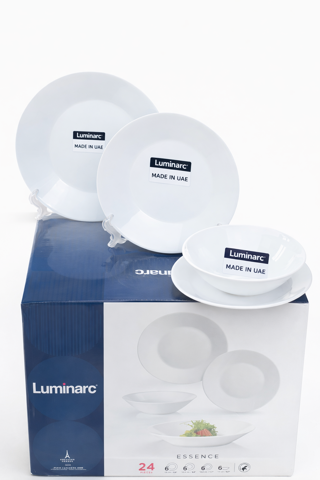 طقم ٢٤ قطعه اركوبال ابيض ماركه لومينارك اماراتى